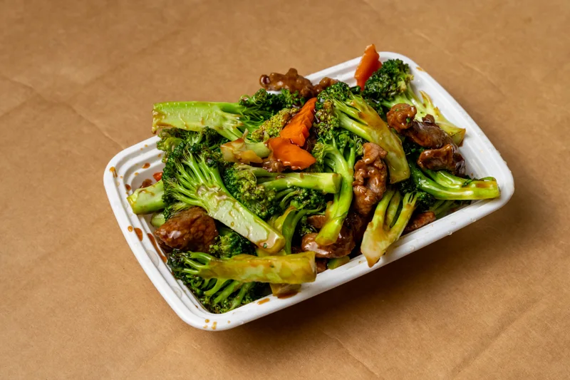 Beef with Broccoli — sliced beef with broccoli in a brown sauce