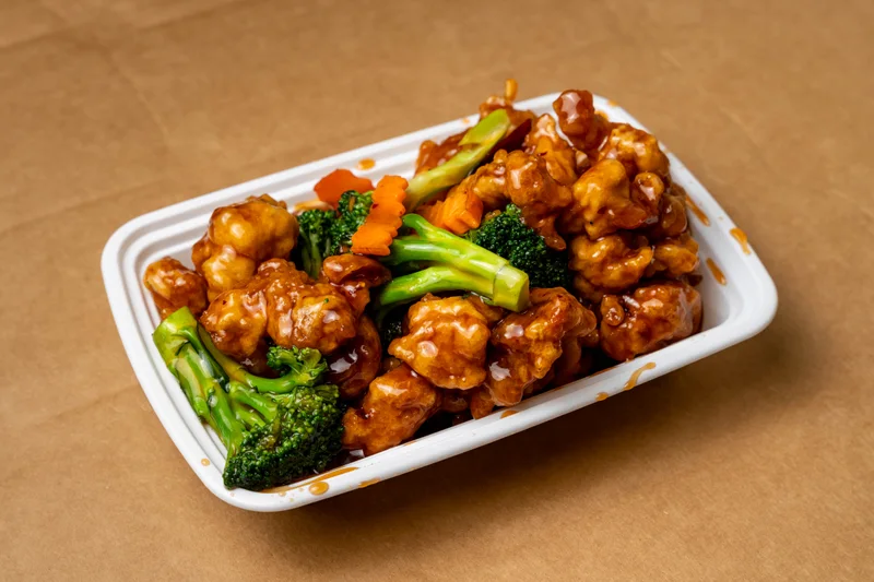 General Tso's Chicken — golden fried chunks of chicken sautéed in an exotic special sauce